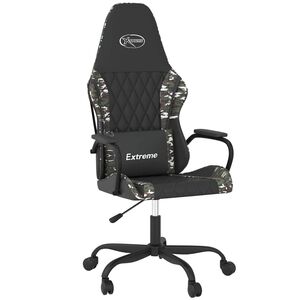 vidaXL Massage gamestoel kunstleer zwart en camouflage