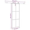vidaXL Schuifdeur met beslagset 76x205 cm ESG glas zwart
