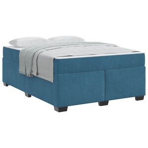 vidaXL Bedframe met matras Donkerblauw 160 x 200 cm Stof