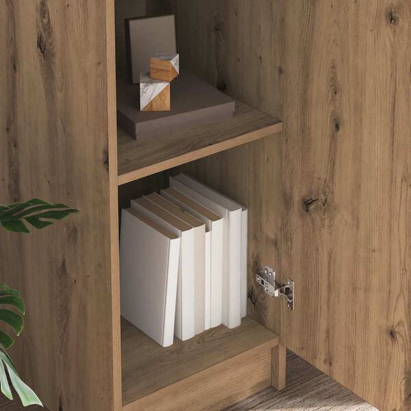 vidaXL Highboard artisanaal eikenkleurig 35 x 39 x 168 cm Bewerkt hout