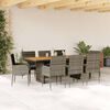 vidaXL 9-delige Tuinset met kussens poly rattan grijs