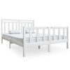 vidaXL Bedframe massief hout wit 150x200 cm