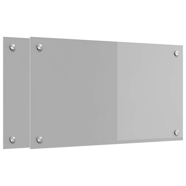 vidaXL Keuken Achterwand 2 pcs Lichtgrijs 70 x 40 cm gehard glas