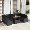 vidaXL Tuin Sofa Set met opslag 10 pcs Zwart Poly riet