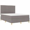 vidaXL LED Box Spring Bed met matras Taupe 140 x 200 cm Stof