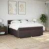 vidaXL Boxspring met matras stof donkerbruin 200x200 cm