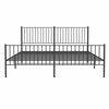vidaXL Bedframe met hoofd- en voeteneinde metaal zwart 183x213 cm