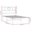 vidaXL Bedframe met hoofdbord metaal wit 107x203 cm