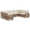 vidaXL Tuinbankenset 9 pcs Beige en Cr&egrave;me Wit poly rattan