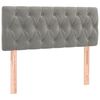 vidaXL Boxspring met matras fluweel lichtgrijs 90x200 cm