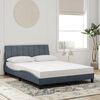 vidaXL Bed met matras "Hanko" fluweel donkergrijs 140x190 cm