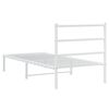 vidaXL Bedframe met hoofdbord metaal wit 90x200 cm