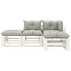 vidaXL 4-delige Loungeset met taupe kussens pallet hout