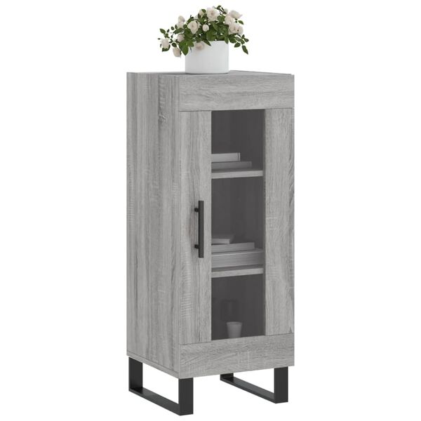 vidaXL Dressoir 34,5x34x90 cm bewerkt hout grijs sonoma eikenkleurig