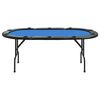 vidaXL Pokertafel voor 10 spelers inklapbaar 207x106x76 cm blauw