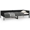 vidaXL Slaapbank massief grenenhout zwart 90x190 cm