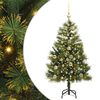 vidaXL Kunstmatige Scharnier Kerstboom met Cones Groen 150 cm