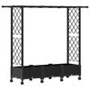 vidaXL Verhoogd Bed met Trellis en Dak Zwart 164 x 40 x 127 cm PP
