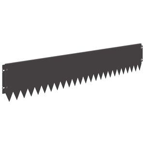 vidaXL Gazonrand met omgebogen bovenrand 10 st 103x20cm Staal Zwart