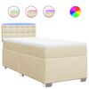 vidaXL Boxspring met matras stof cr&egrave;mekleurig 90x200 cm
