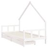 vidaXL Kinderbedframe met lades 90x190 cm massief grenenhout wit