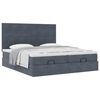 vidaXL Ottoman bed met matrassen 200x200cm fluweel donkergrijs