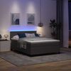 vidaXL LED Box Spring Bed Lichtgrijs en wit. 140 x 200 cm Katoen Stof
