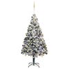vidaXL Kunstkerstboom met 300 LED Wit 180 cm PVC en Staal en Kunststof