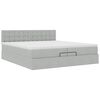vidaXL Ottoman bed met matras 200x200 cm fluweel lichtgrijs