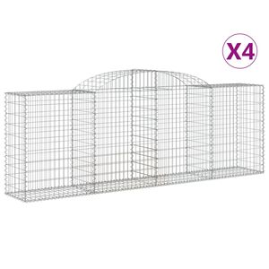 vidaXL Schanskorven 4 st gewelfd 300x50x100/120 cm ijzer