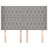 vidaXL Hoofdbord met randen 147x16x118/128 cm stof lichtgrijs