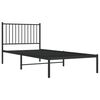 vidaXL Bedframe met hoofdbord metaal zwart 90x200 cm