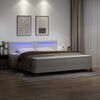 vidaXL Boxspringbed met matras met LED Wit 200 x 200 cm Kunstleer