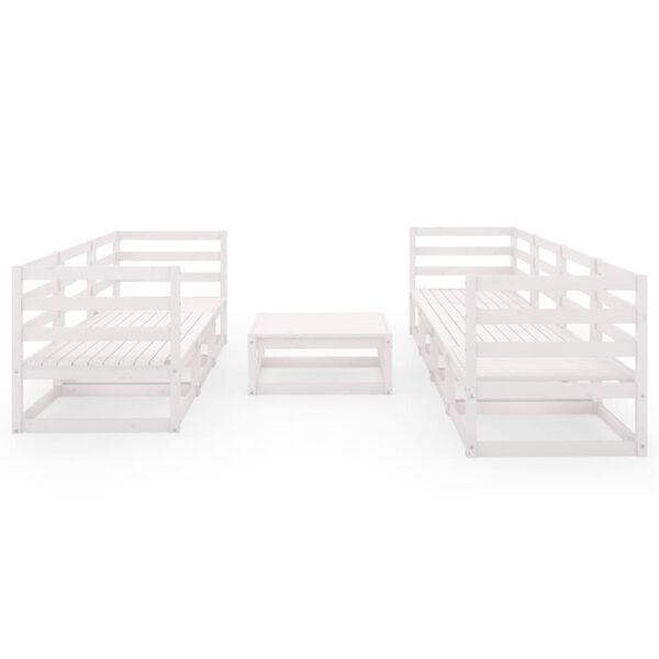 vidaXL 8-delige Loungeset massief grenenhout wit