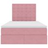 vidaXL Opslag bed met matras met matras Roze 120 x 190 cm Fluweel