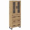 vidaXL Hoge kast 2 st Artisan Eiken 69,5 x 34 x 180 cm Bewerkt hout