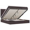 vidaXL Ottoman bed met matras en LED's 180x200cm stof donkerbruin