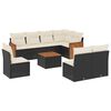 vidaXL 9-delige Loungeset met kussens poly rattan zwart