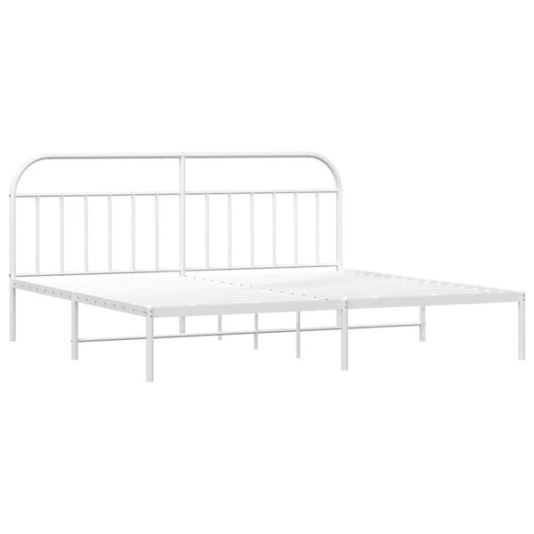vidaXL Bedframe met hoofdbord metaal wit 193x203 cm