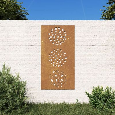 vidaXL Wanddecoratie tuin bladontwerp 105x55 cm cortenstaal