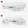 vidaXL Buiten bankenset met kussen 9 pcs Natuurlijk en Lichtgrijs