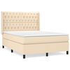vidaXL Boxspring met matras stof cr&egrave;mekleurig 140x200 cm