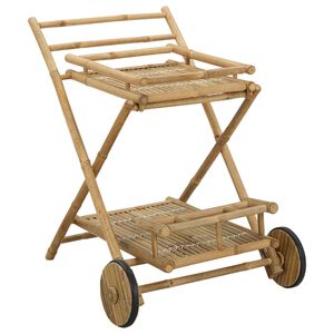 vidaXL Dien Trolley met wielen Naturel 79 x 67,5 x 84 cm Bamboe