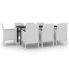vidaXL 9-delige Tuinset met kussens poly rattan en glas