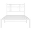 vidaXL Bedframe met hoofdbord metaal wit 100x190 cm