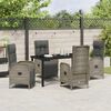 vidaXL Tuin eettafelset met kussen 5 pcs Grijs poly rattan
