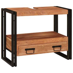 vidaXL Wastafel Kast met lade Bruin 71 x 33 x 58 cm Massief Acaciahout