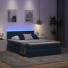 vidaXL Opbergbed met LED met matras Donkerblauw 140 x 200 cm Fluweel