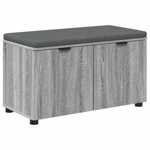 vidaXL Halbank met kussen met plank Grijze Sonoma 80 x 38 x 46 cm