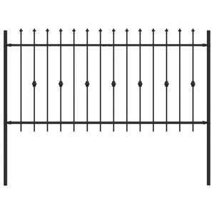 vidaXL Spike Fence Zwart 200 x 150 cm Gepoedercoat staal